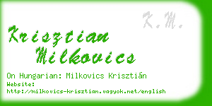 krisztian milkovics business card